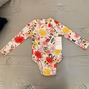 NWT - Old Navy 18-24 M Floral Long-sleeved Swimsuit